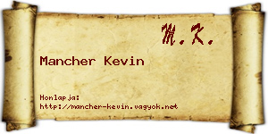 Mancher Kevin névjegykártya